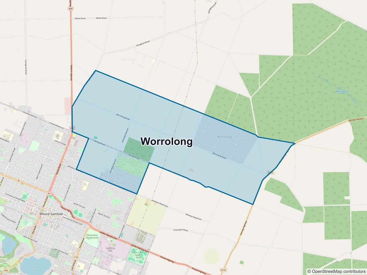 Map of Worrolong, SA, Australia