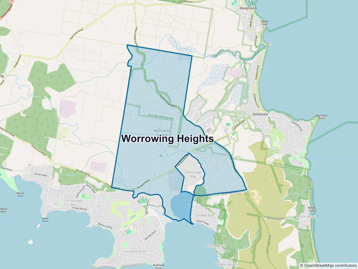 Map of Worrowing Heights, NSW, Australia