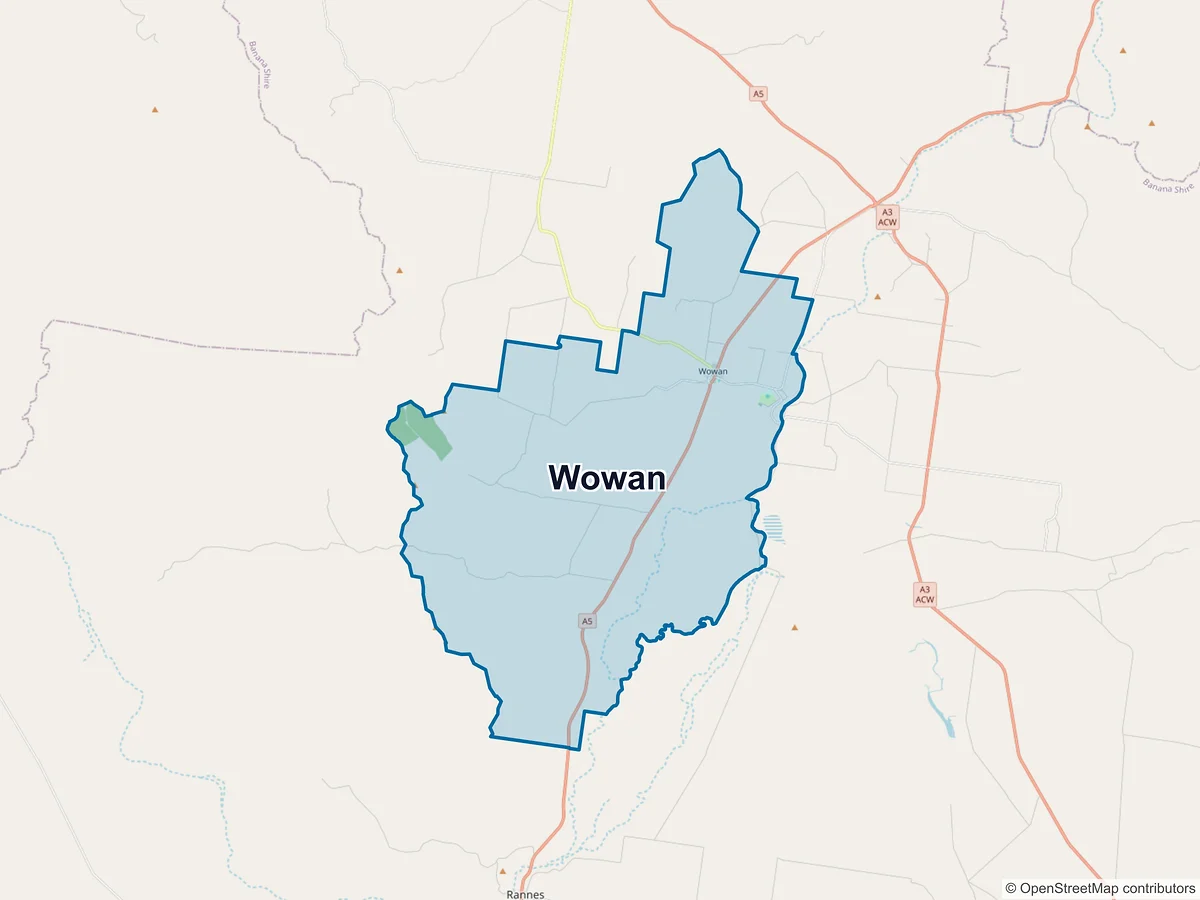 Map of Wowan, QLD, Australia