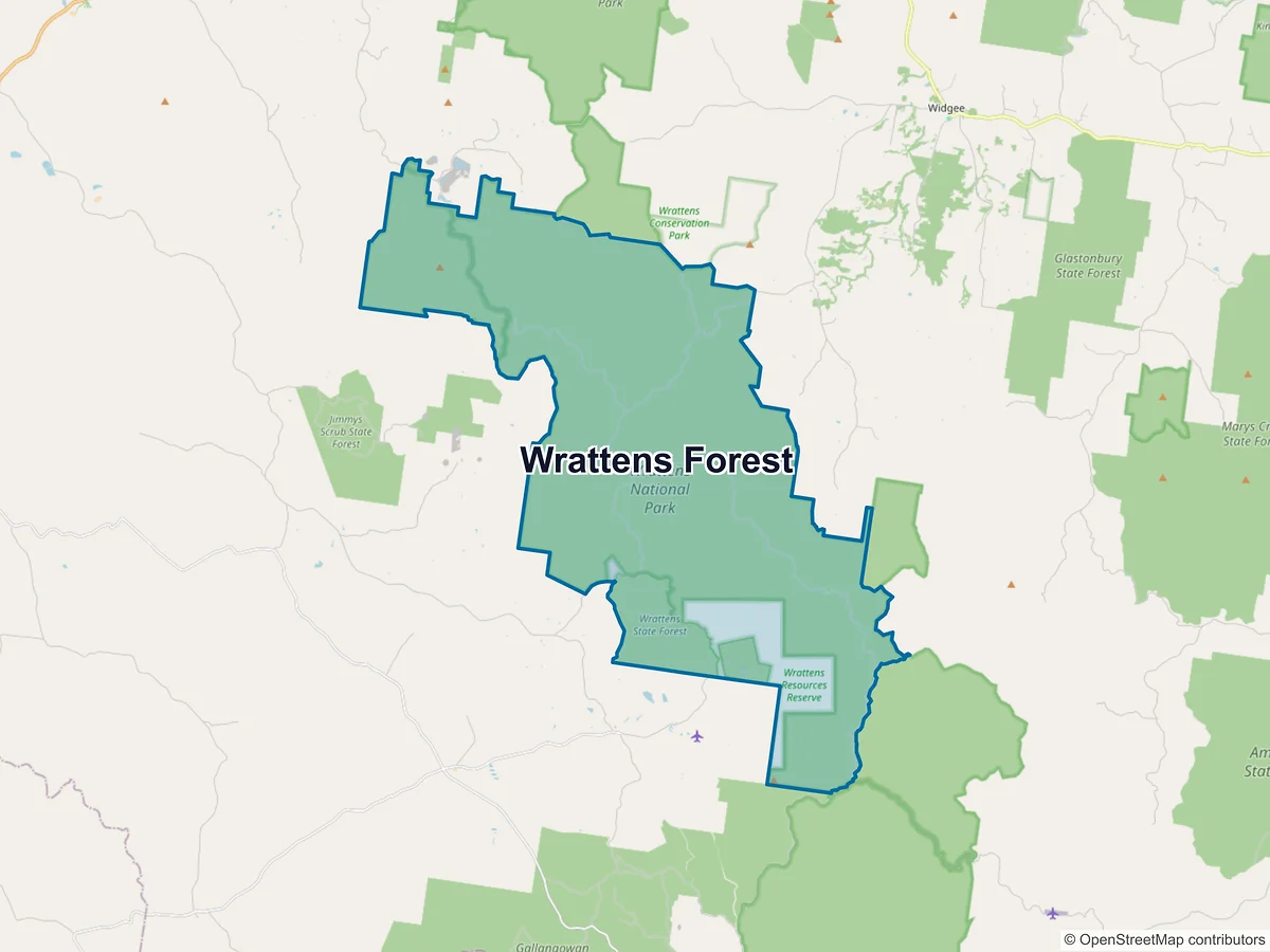 Map of Wrattens Forest, QLD, Australia