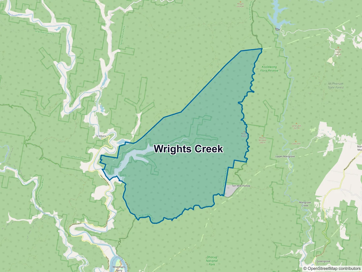 Map of Wrights Creek, NSW, Australia