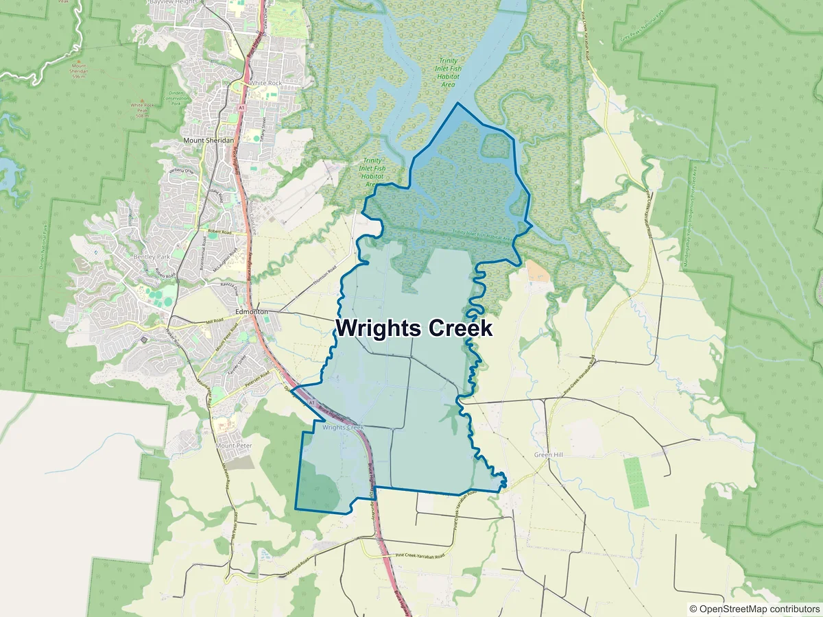 Map of Wrights Creek, QLD, Australia