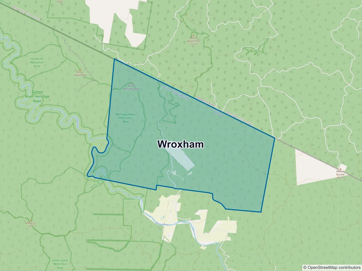 Map of Wroxham, VIC, Australia