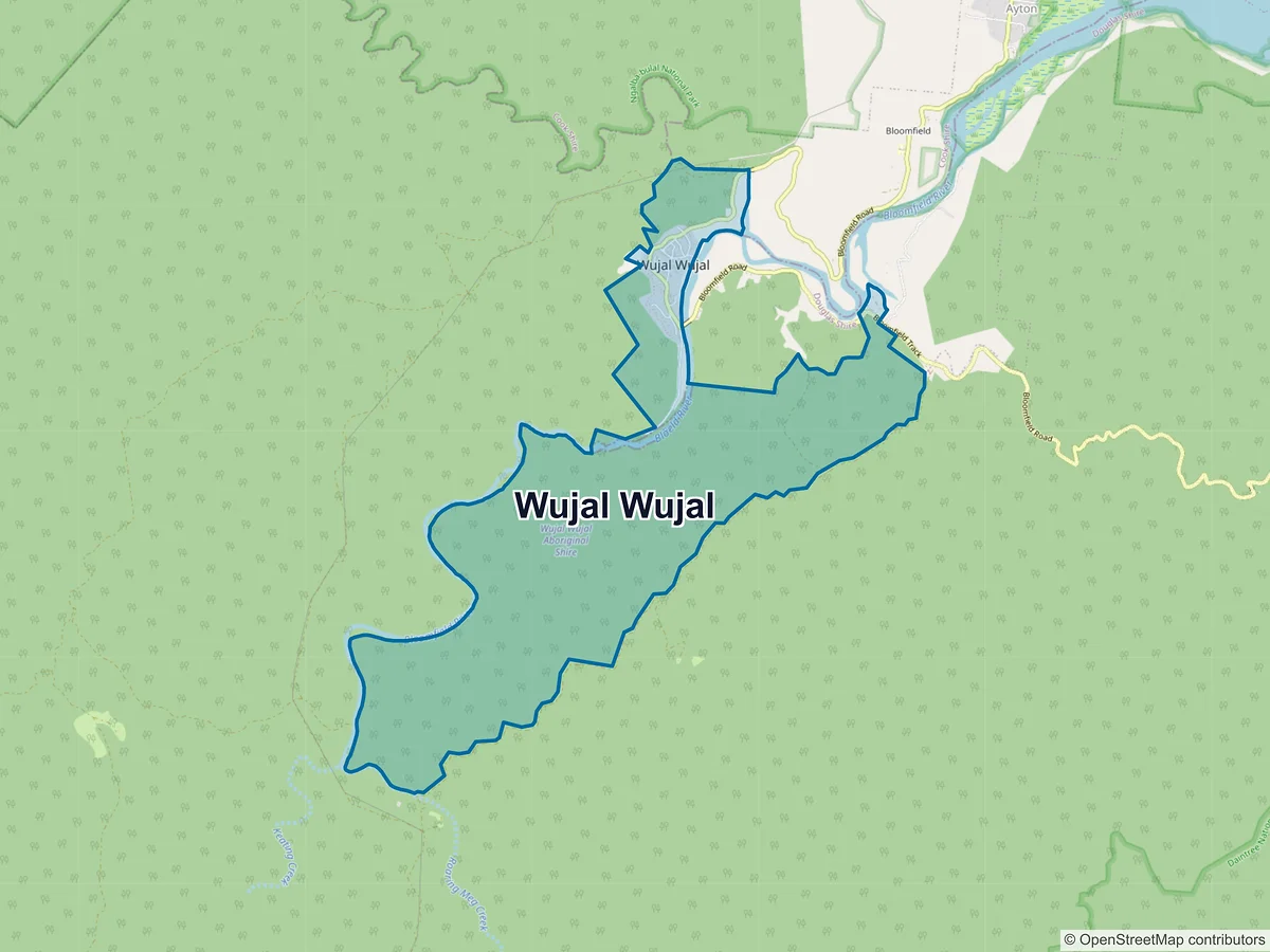 Map of Wujal Wujal, QLD, Australia