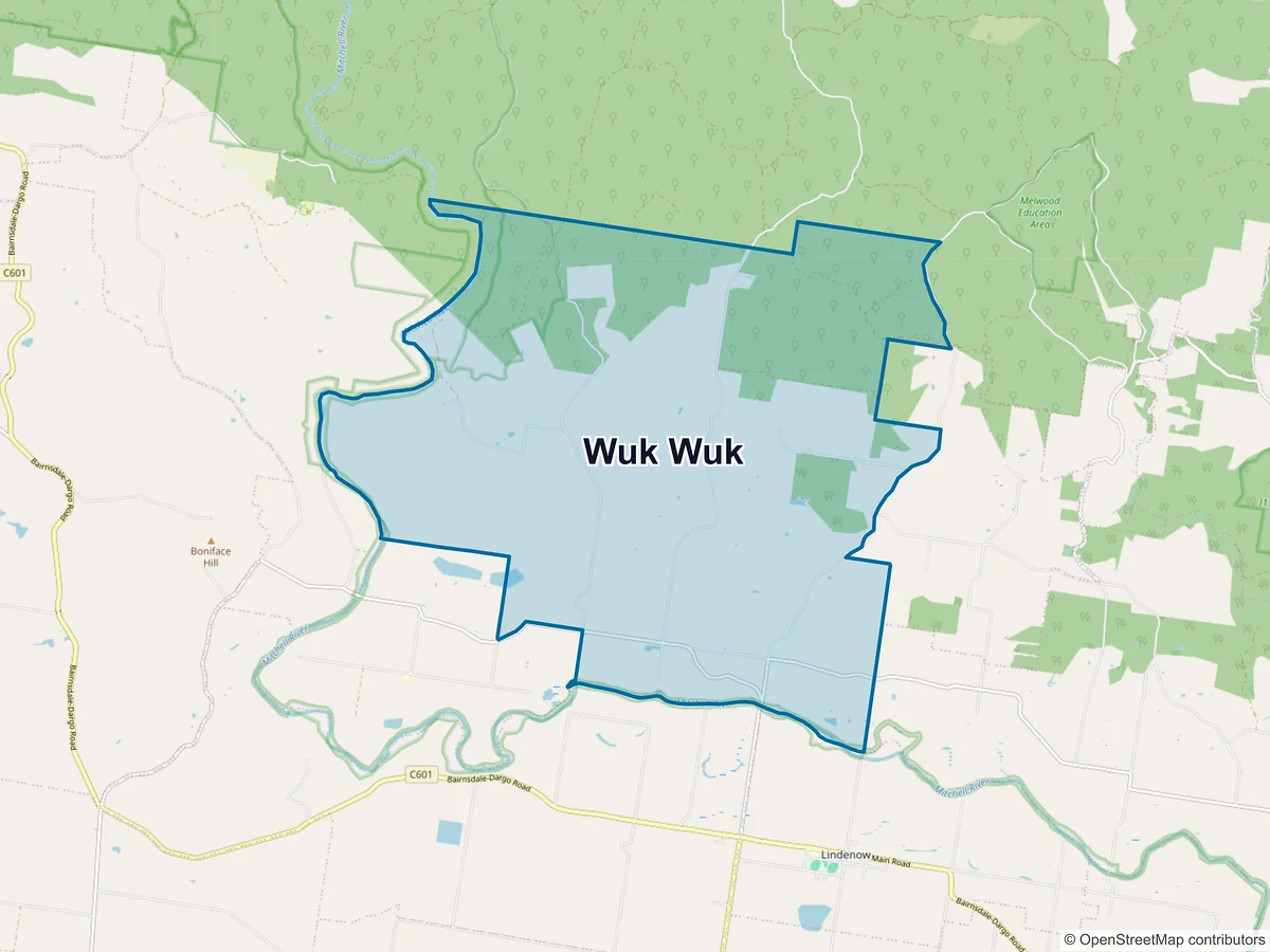 Map of Wuk Wuk, VIC, Australia