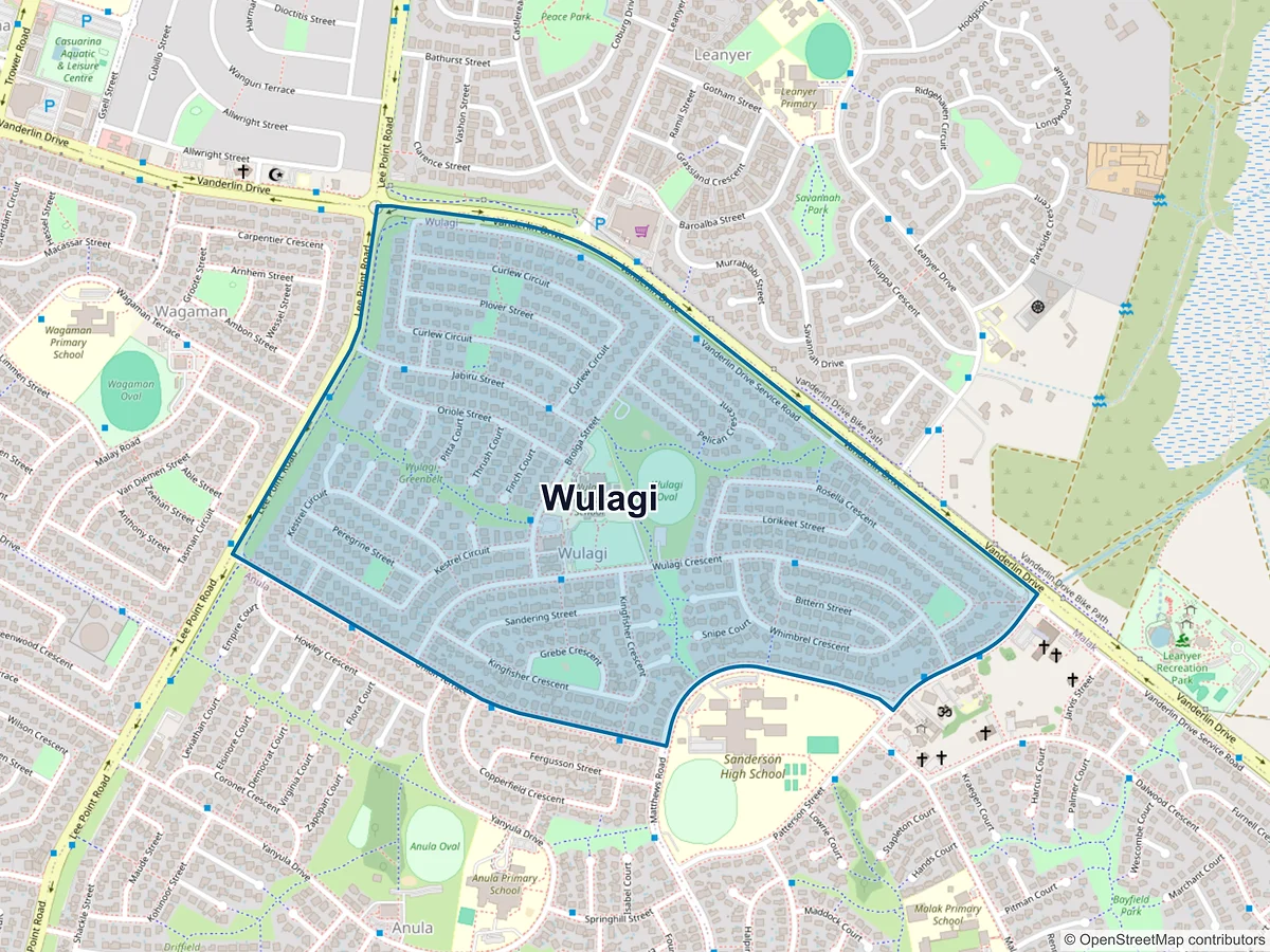 Map of Wulagi, NT, Australia