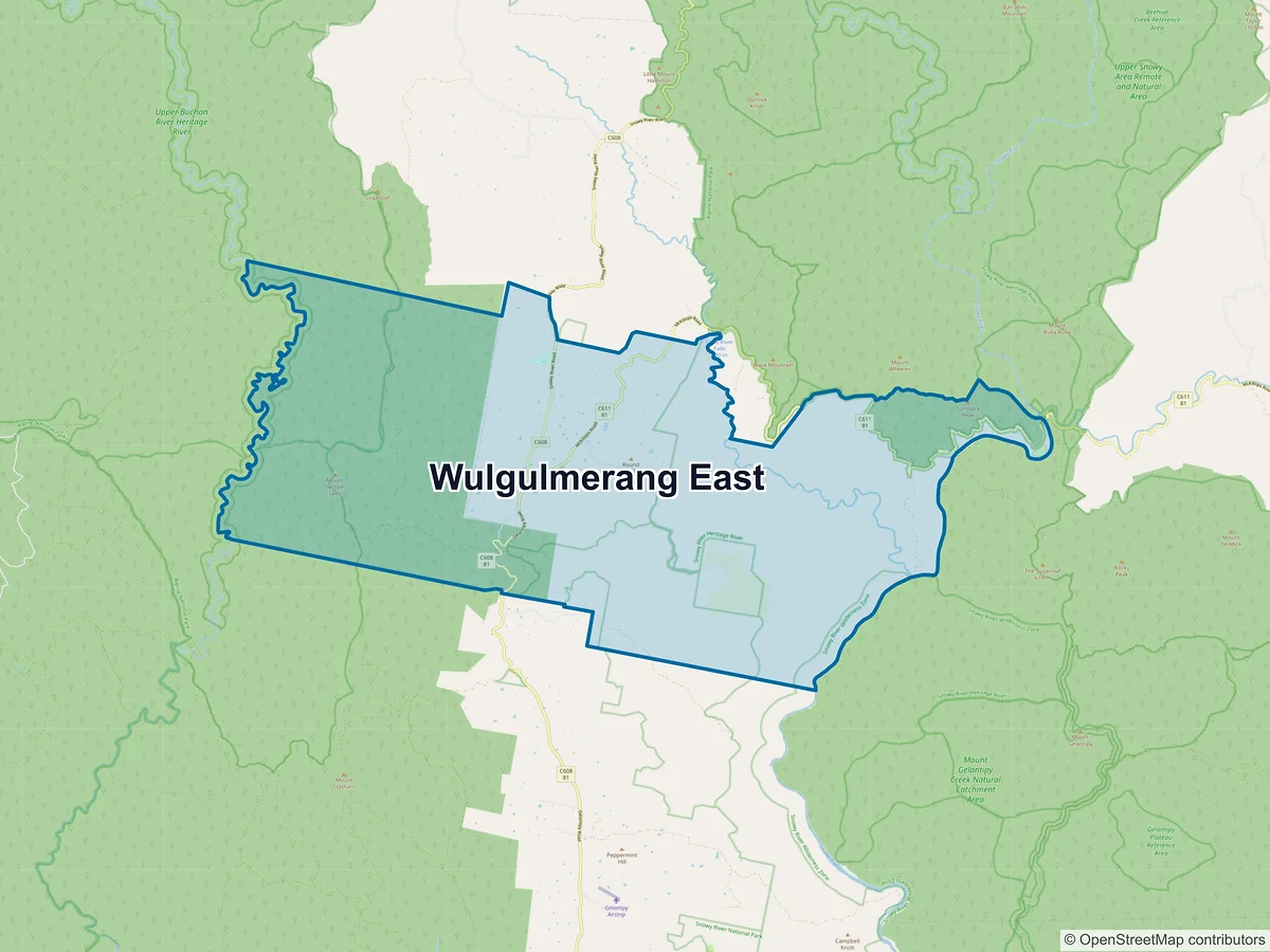 Map of Wulgulmerang East, VIC, Australia