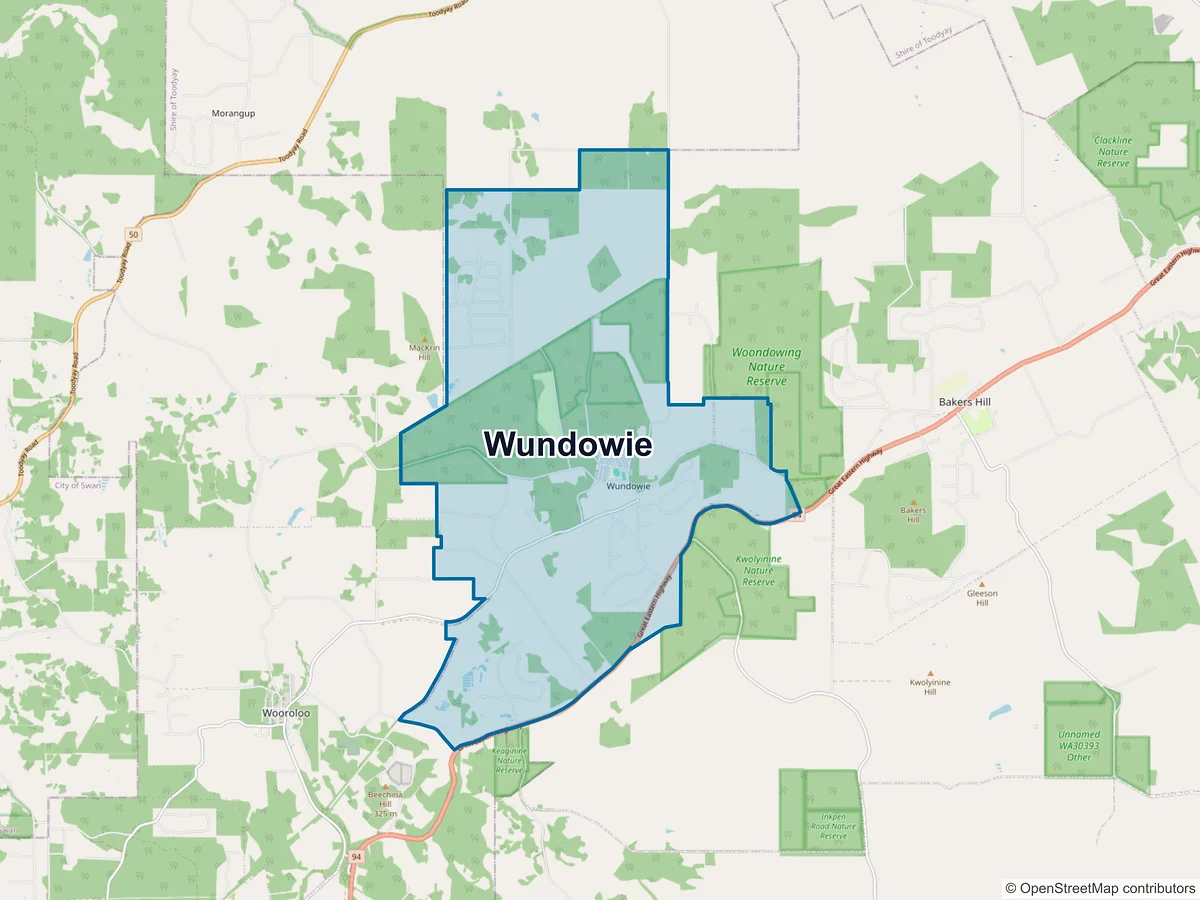 Map of Wundowie, WA, Australia