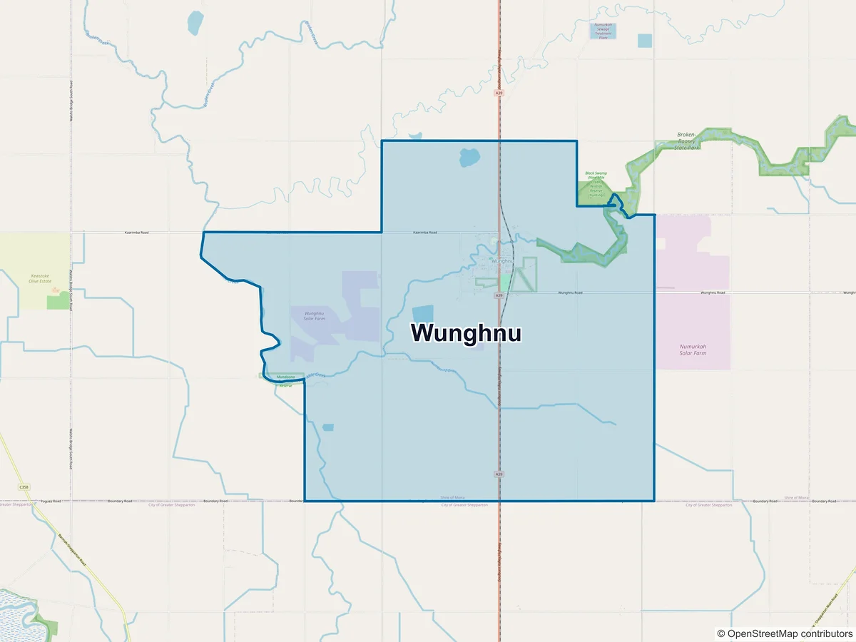 Map of Wunghnu, VIC, Australia