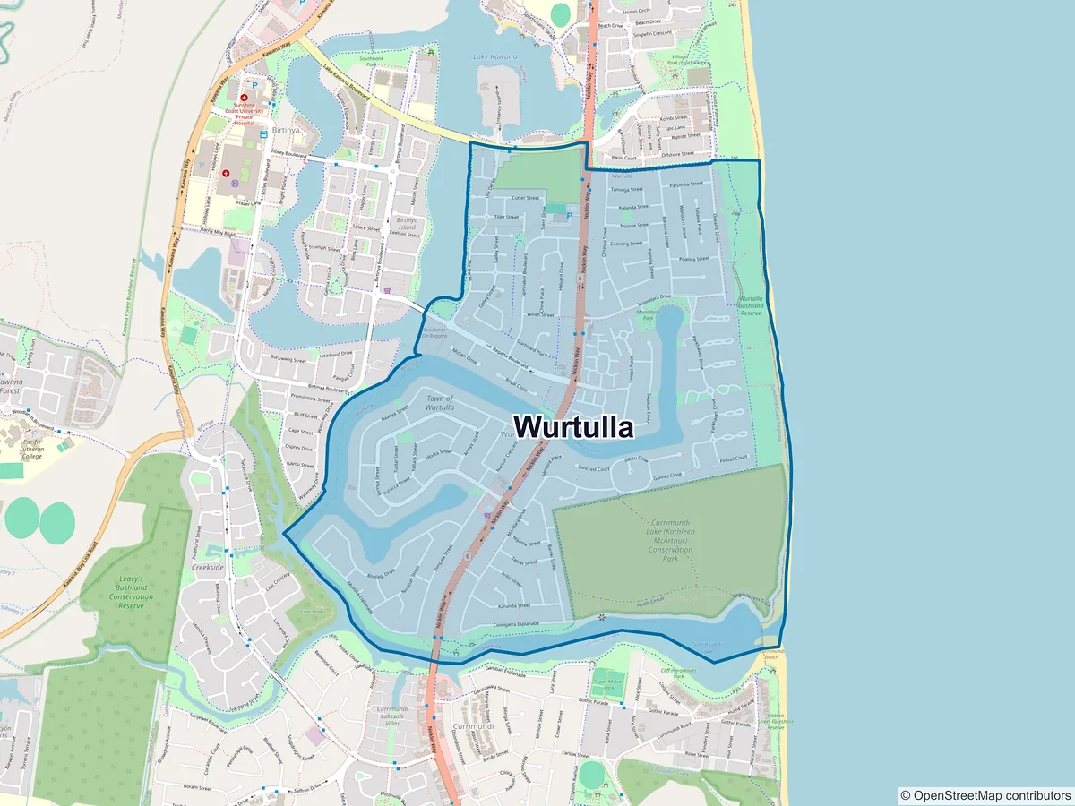Map of Wurtulla, QLD, Australia