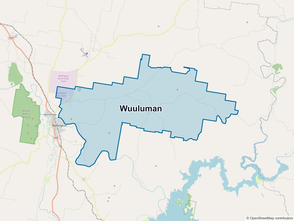 Map of Wuuluman, NSW, Australia