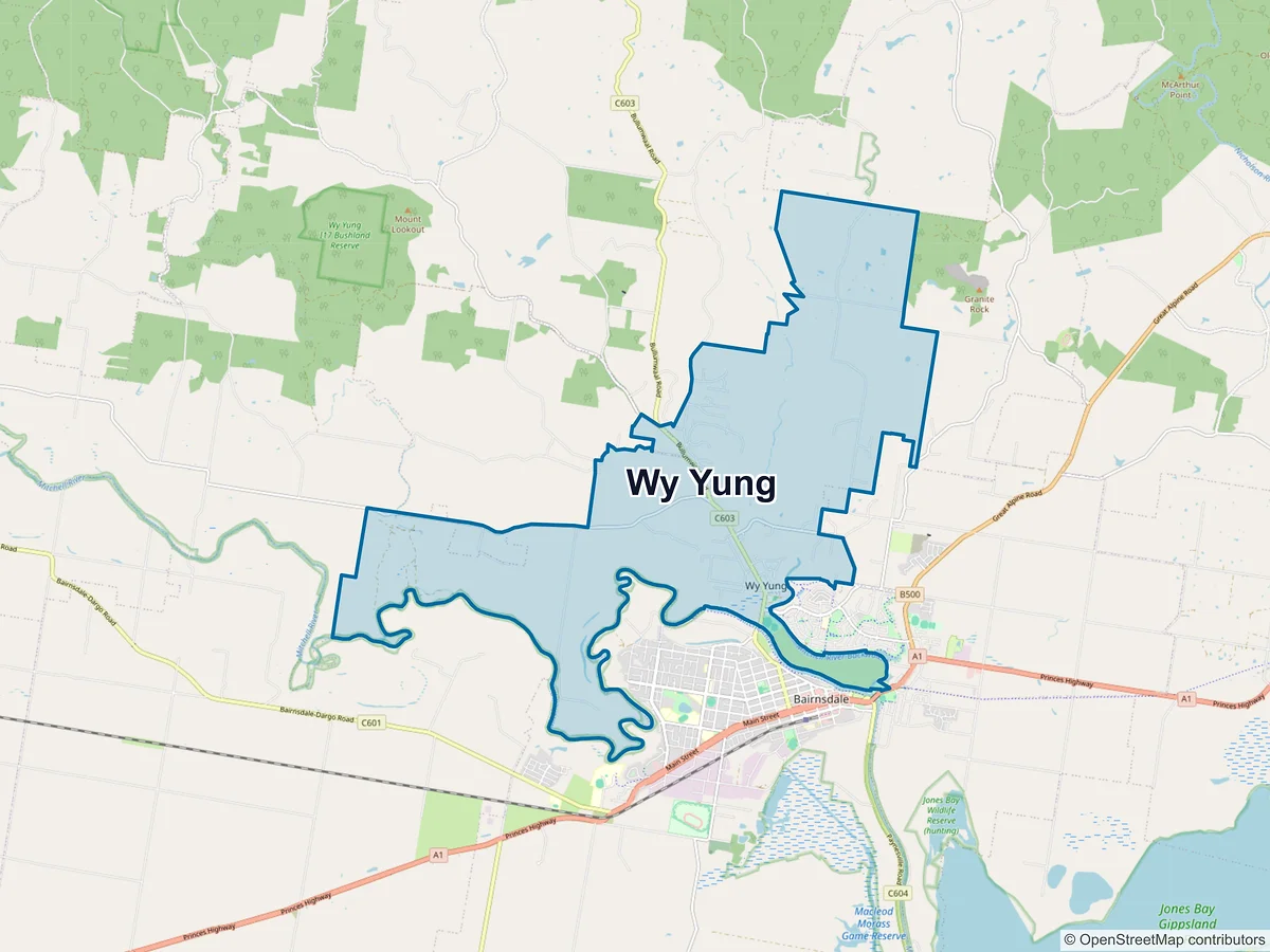 Map of Wy Yung, VIC, Australia