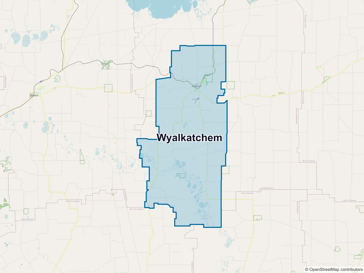 Map of Wyalkatchem, WA, Australia