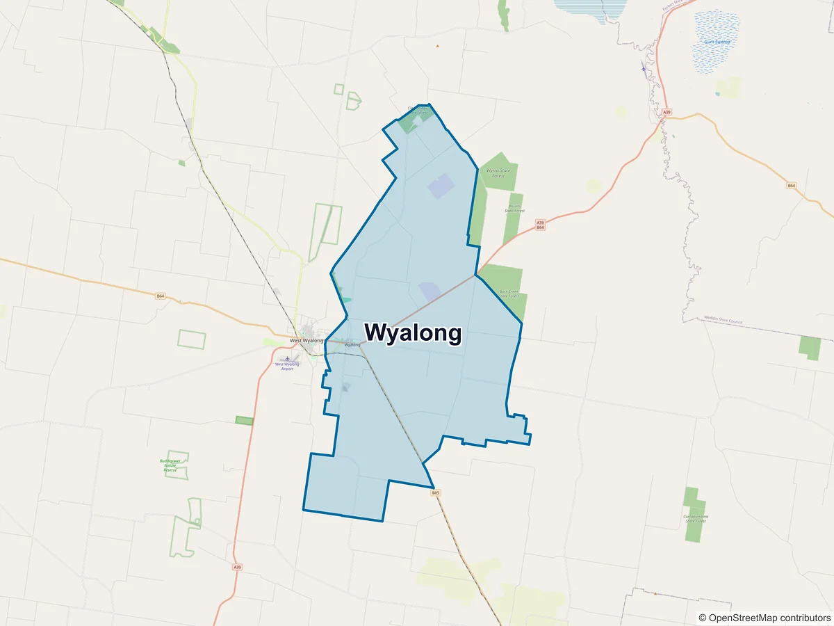 Map of Wyalong, NSW, Australia