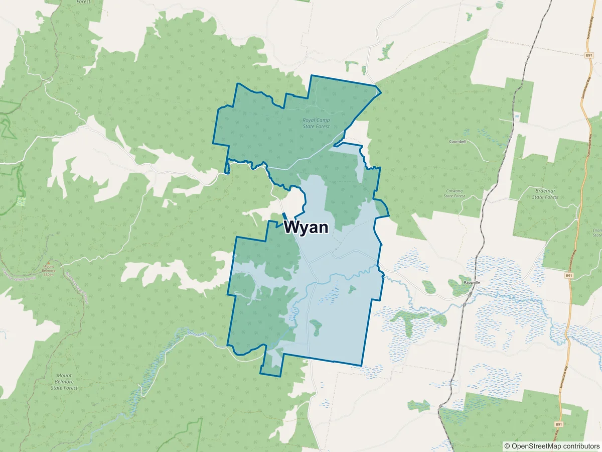 Map of Wyan, NSW, Australia