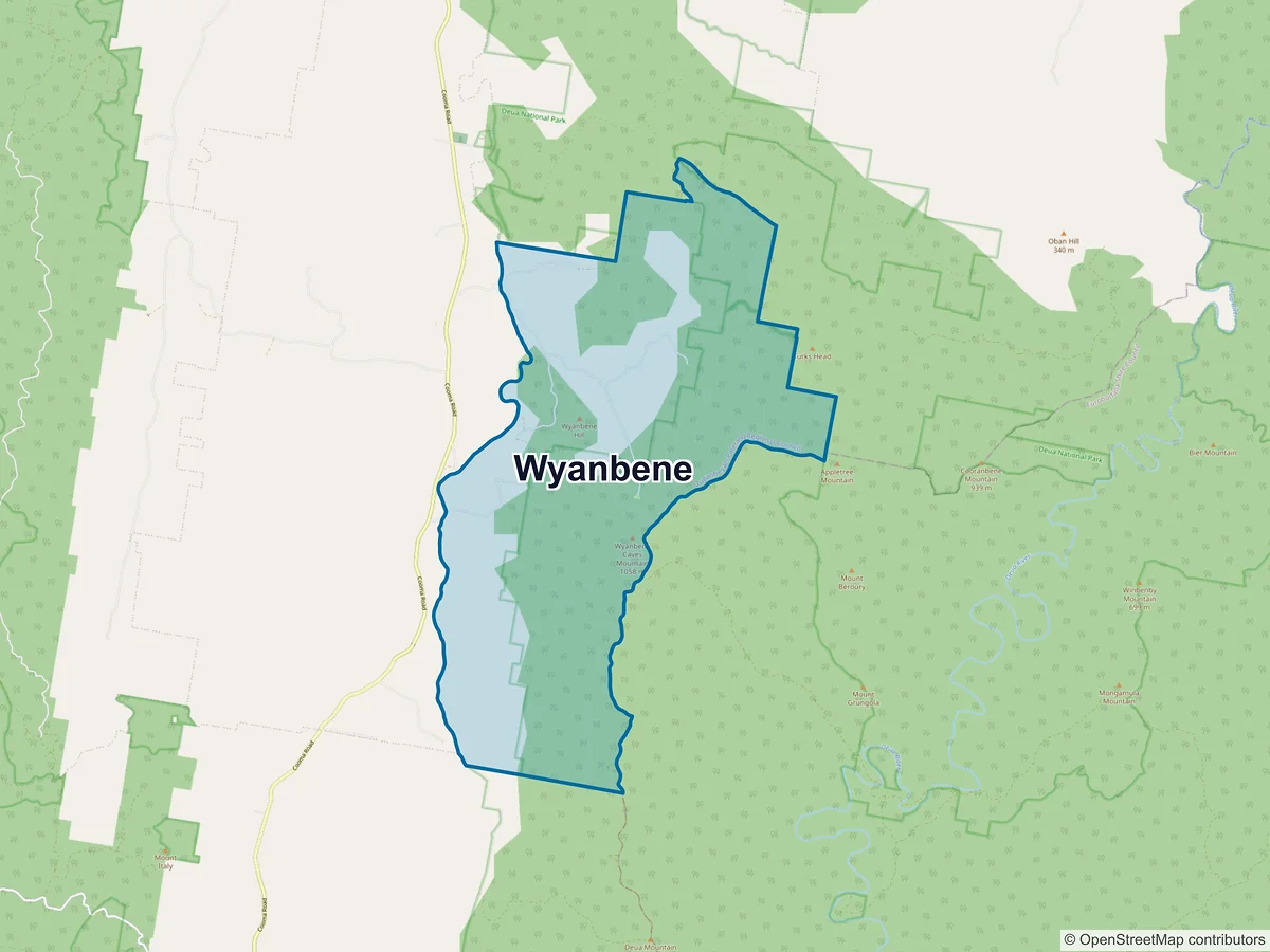 Map of Wyanbene, NSW, Australia
