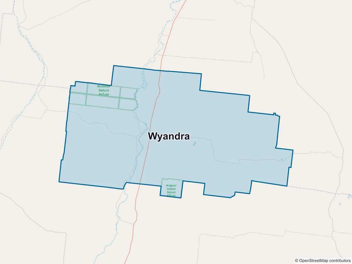 Map of Wyandra, QLD, Australia