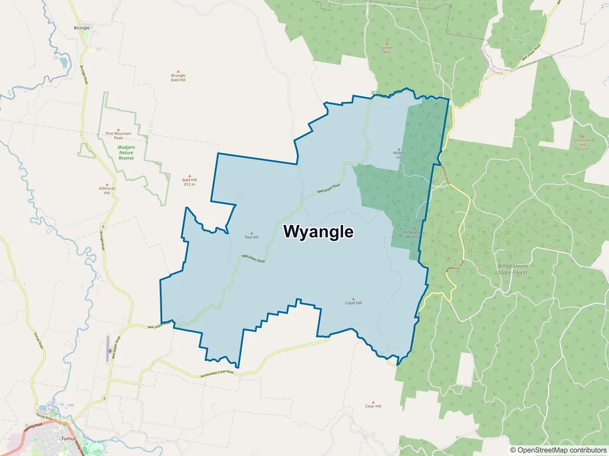Map of Wyangle, NSW, Australia
