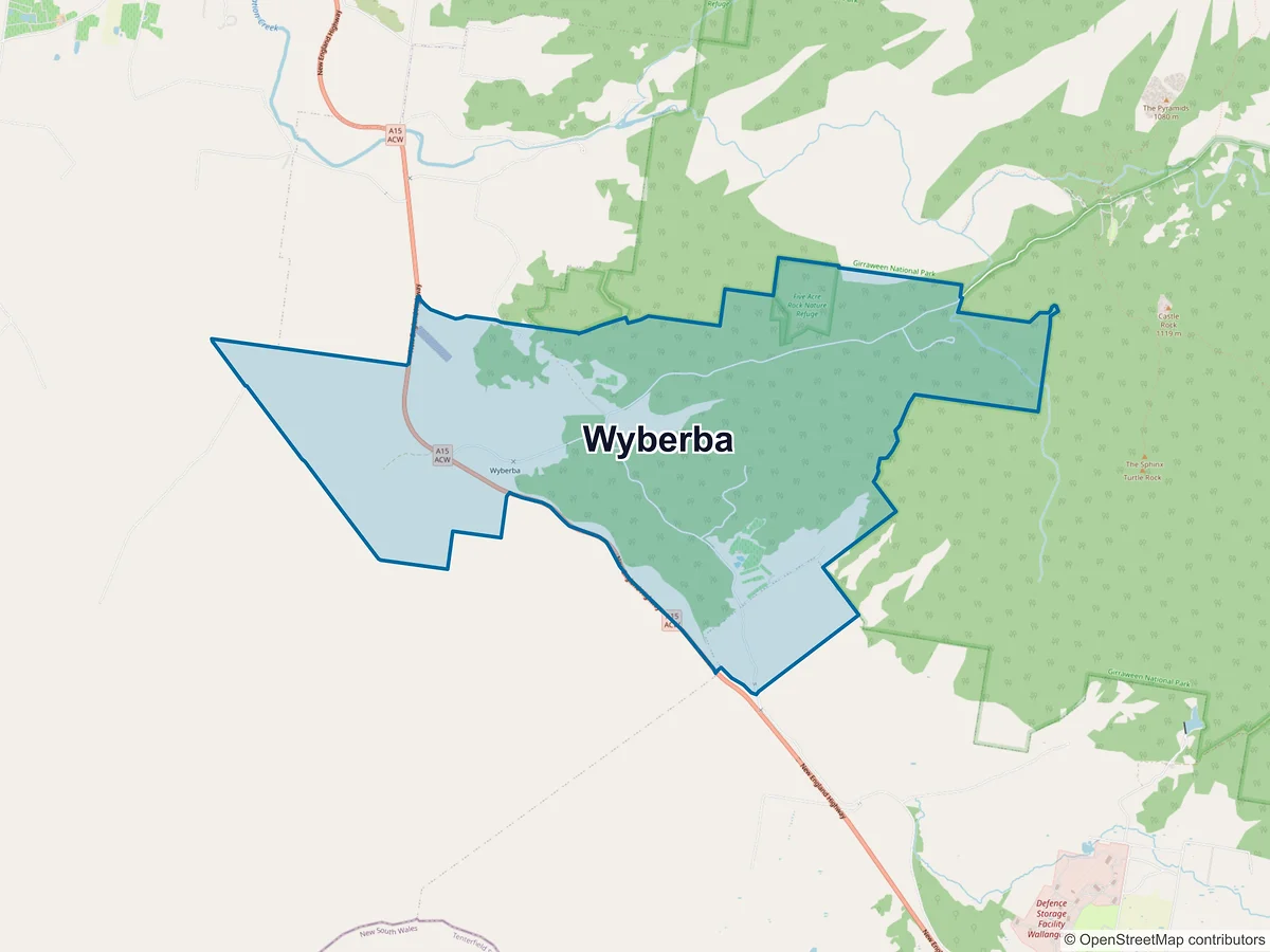 Map of Wyberba, QLD, Australia
