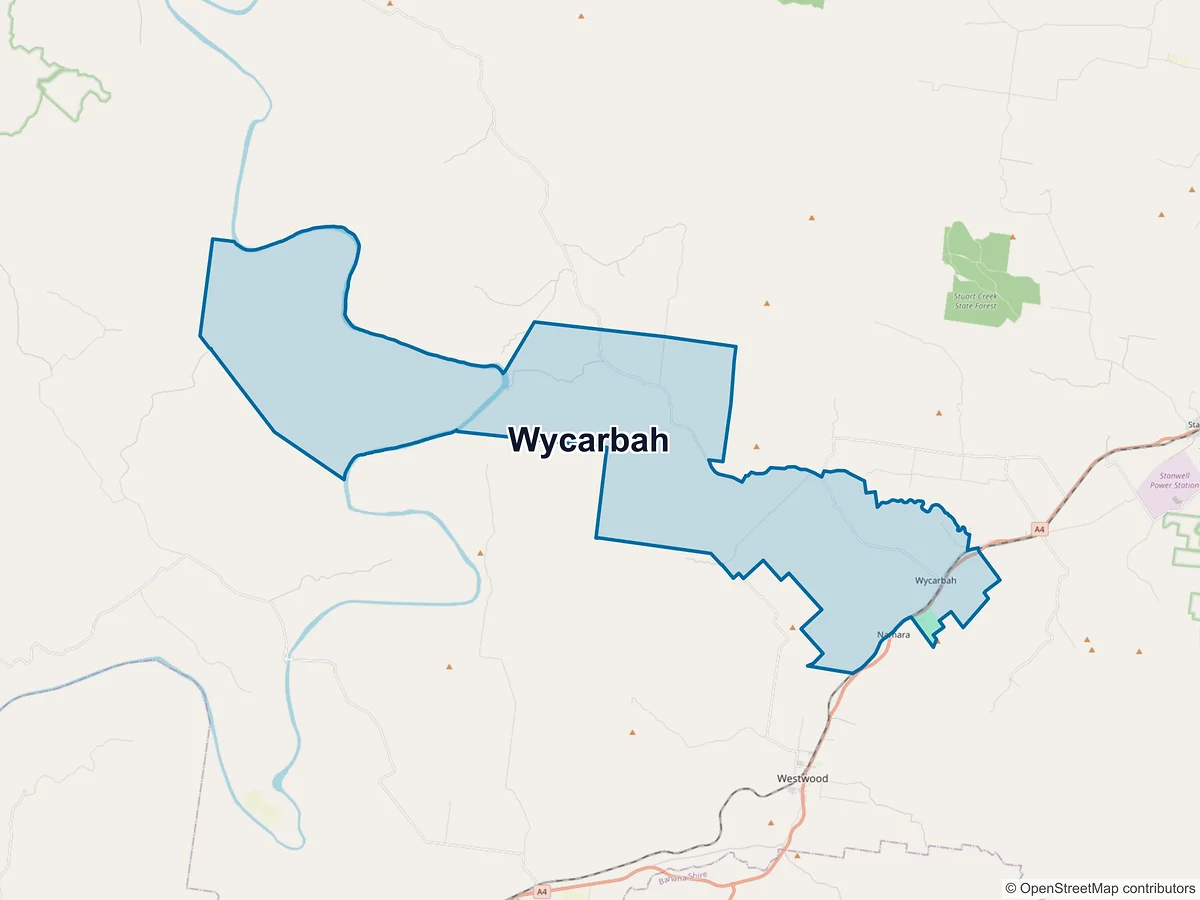Map of Wycarbah, QLD, Australia