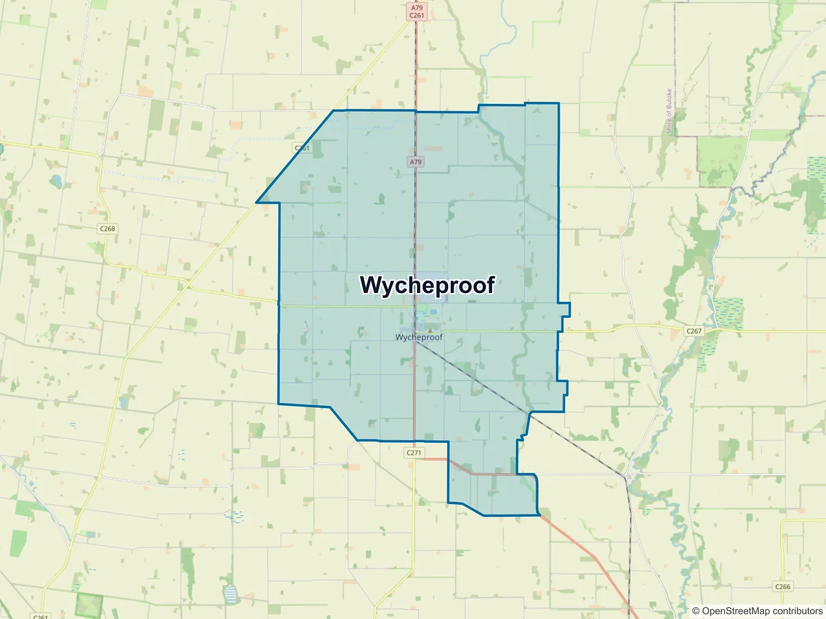 Map of Wycheproof, VIC, Australia
