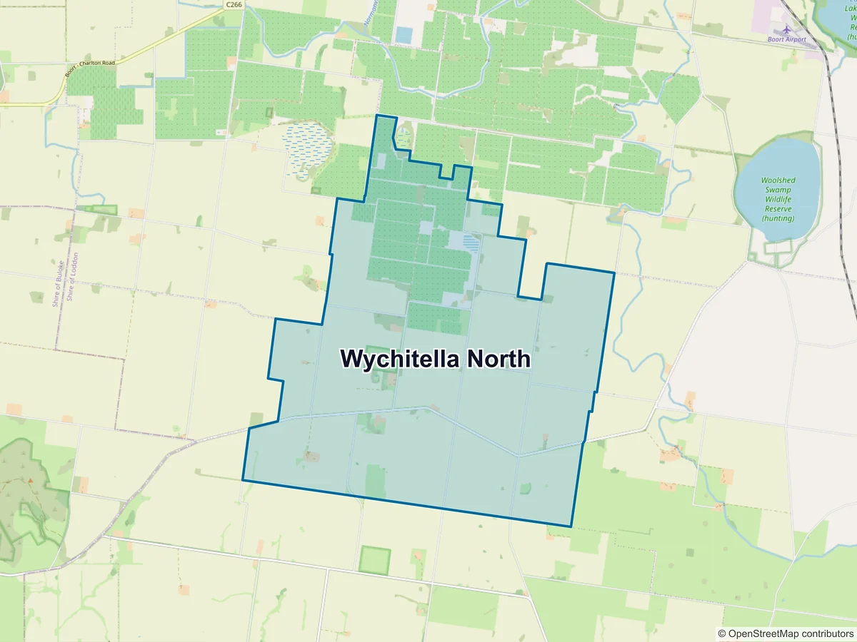 Map of Wychitella North, VIC, Australia