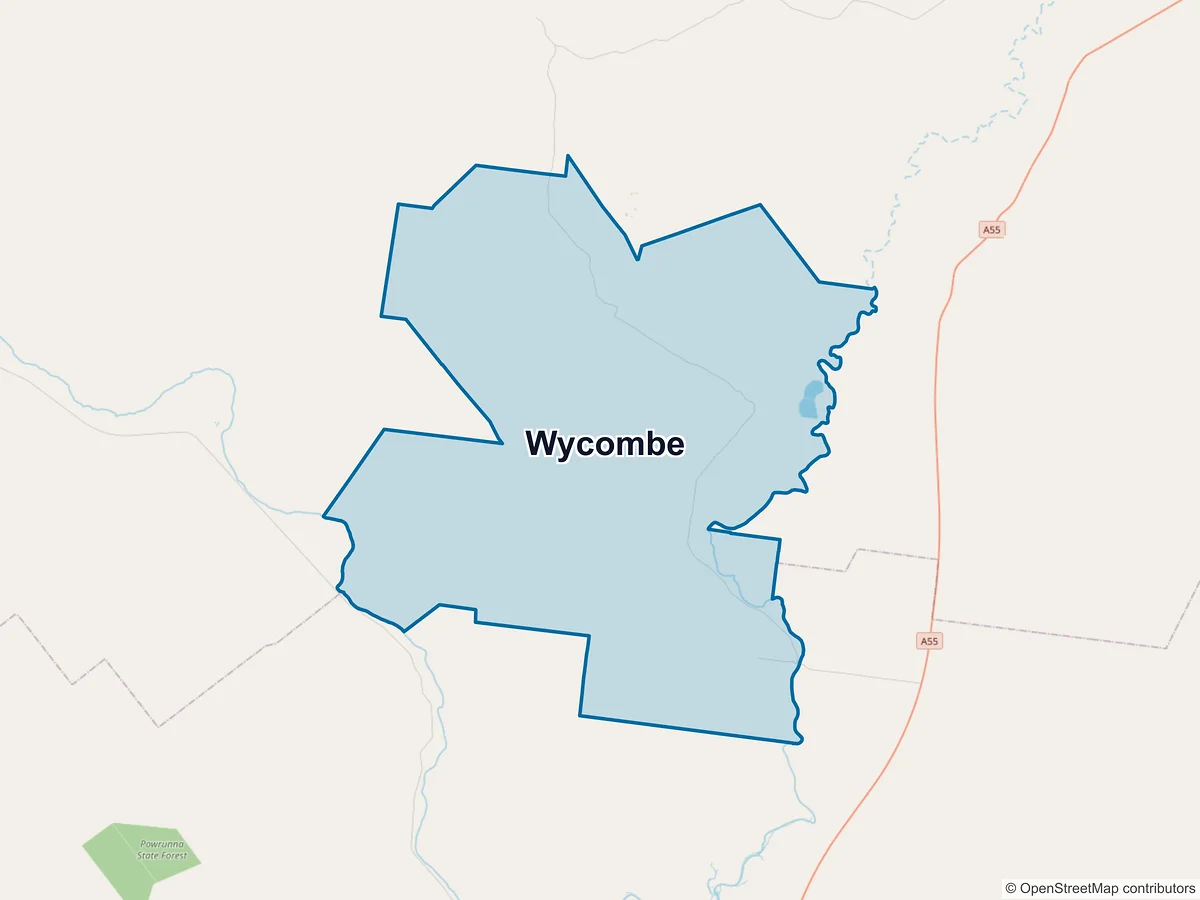 Map of Wycombe, QLD, Australia