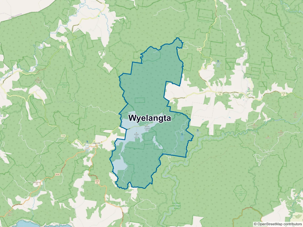 Map of Wyelangta, VIC, Australia