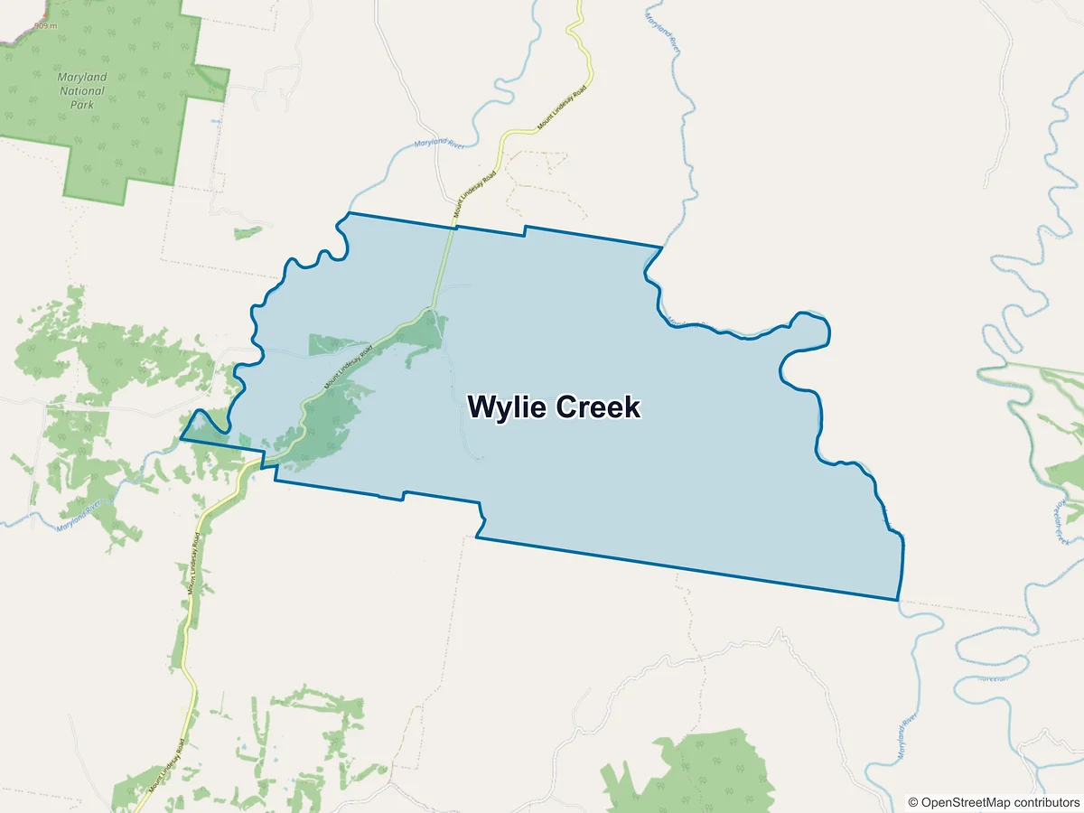 Map of Wylie Creek, NSW, Australia