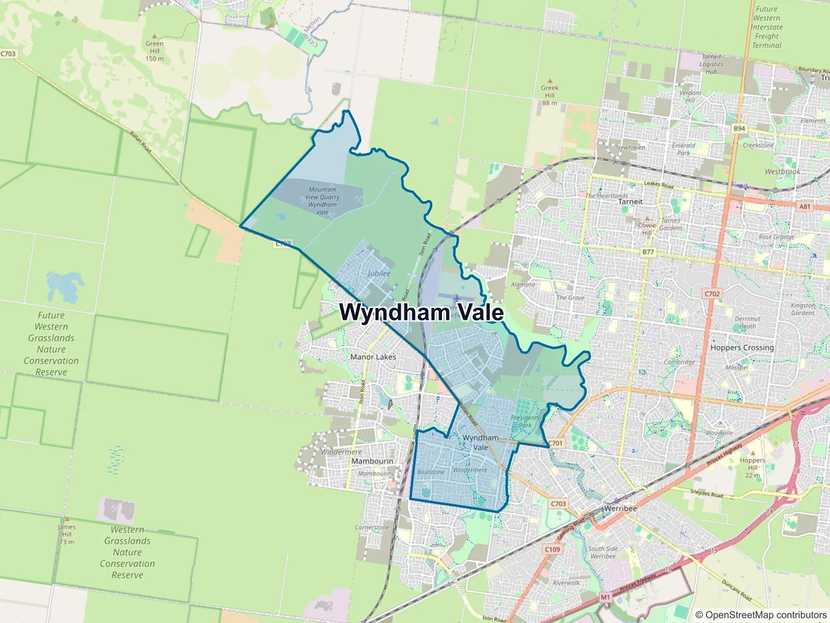 Map of Wyndham Vale, VIC, Australia