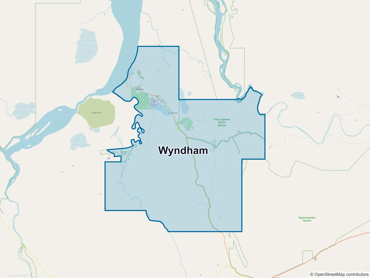Map of Wyndham, WA, Australia