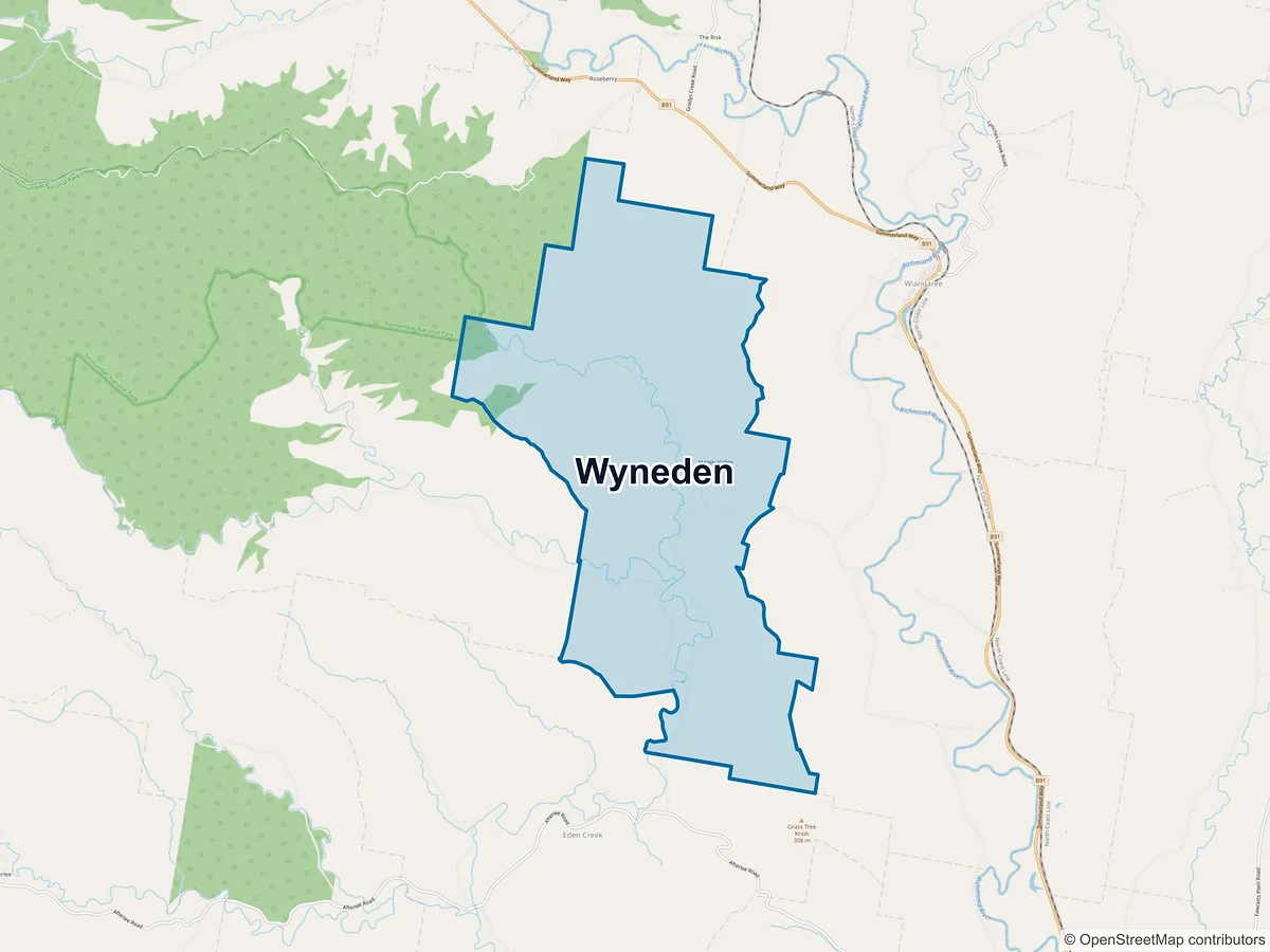 Map of Wyneden, NSW, Australia