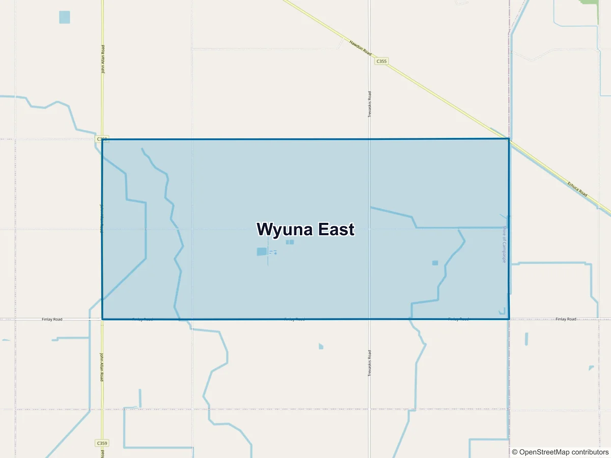 Map of Wyuna East, VIC, Australia