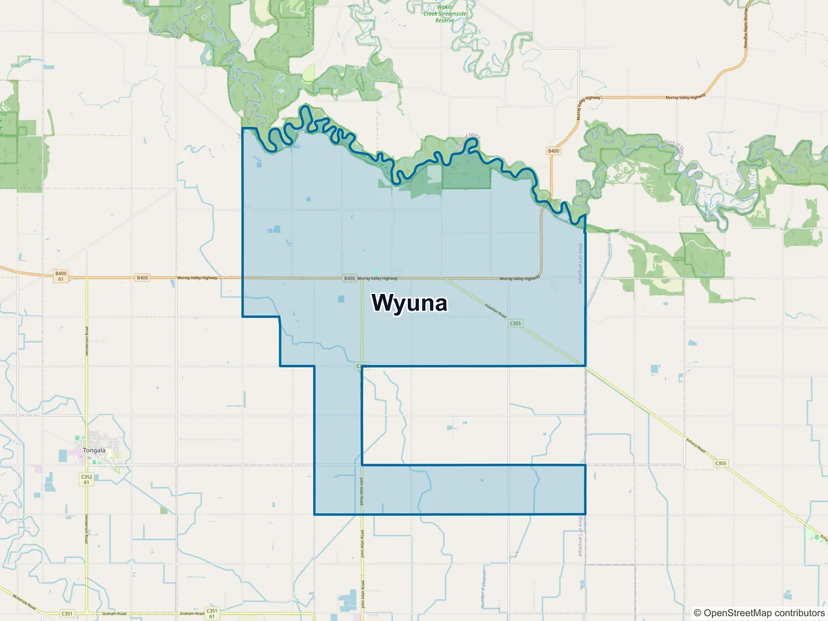 Map of Wyuna, VIC, Australia