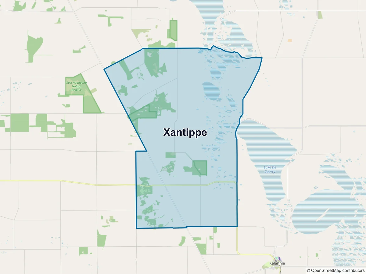 Map of Xantippe, WA, Australia