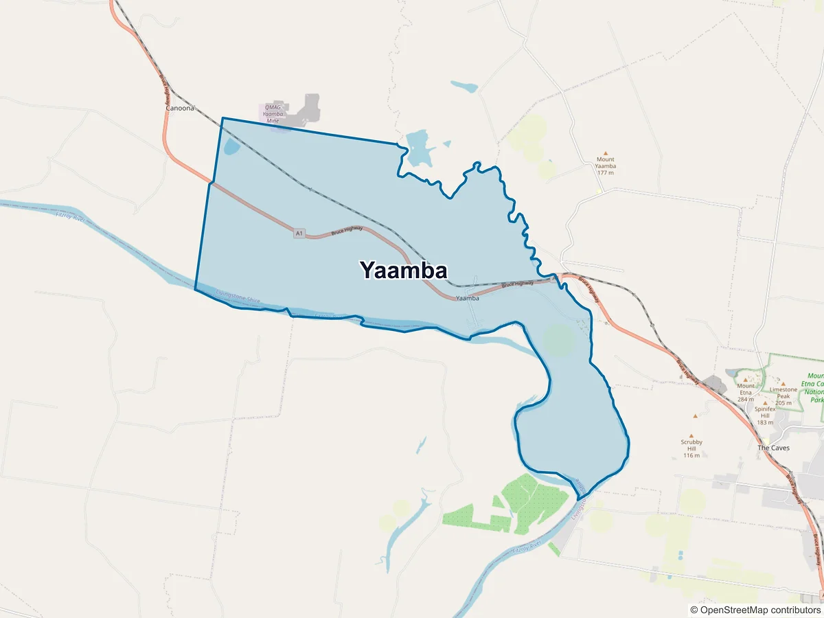 Map of Yaamba, QLD, Australia