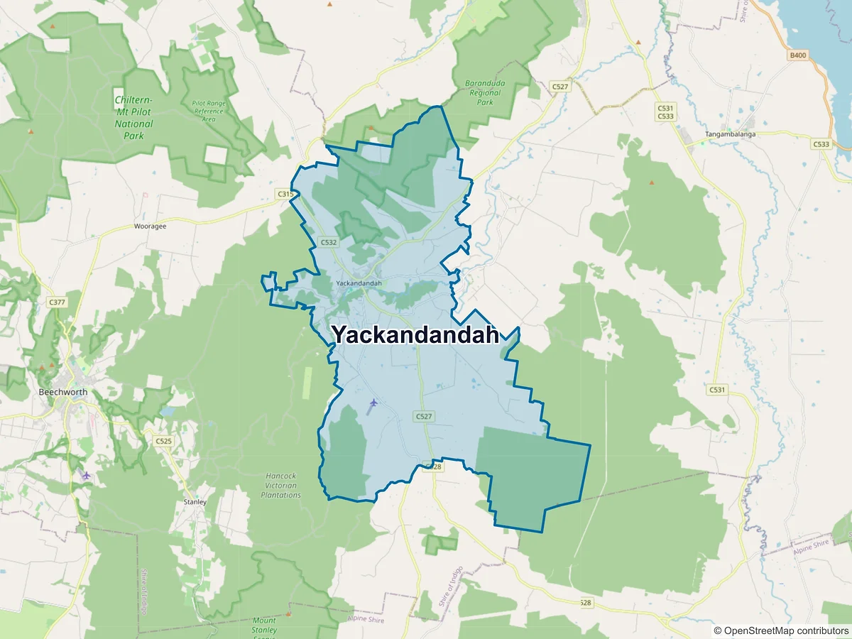 Map of Yackandandah, VIC, Australia