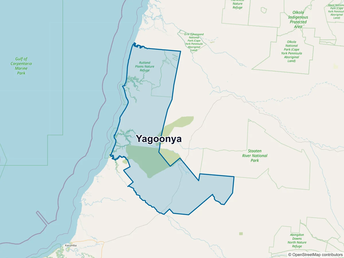 Map of Yagoonya, QLD, Australia