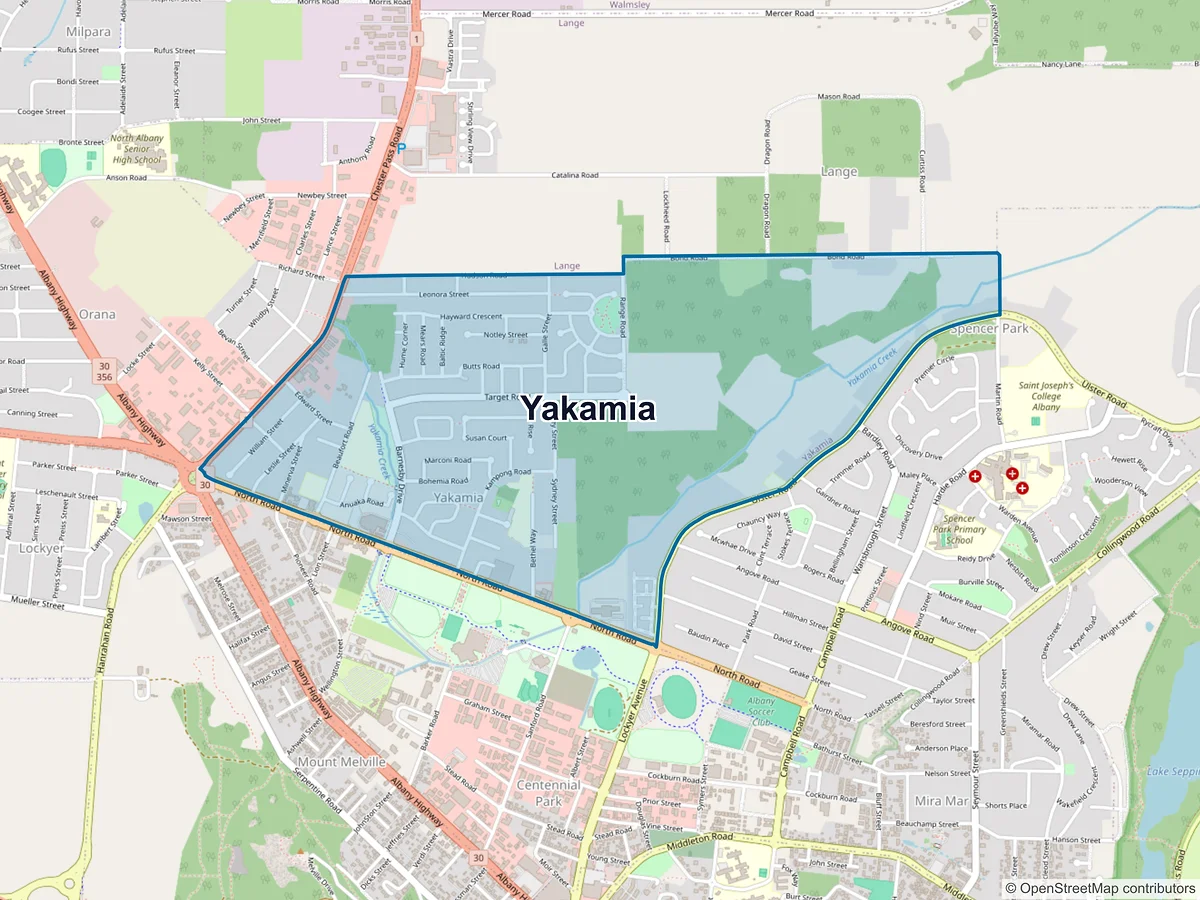 Map of Yakamia, WA, Australia