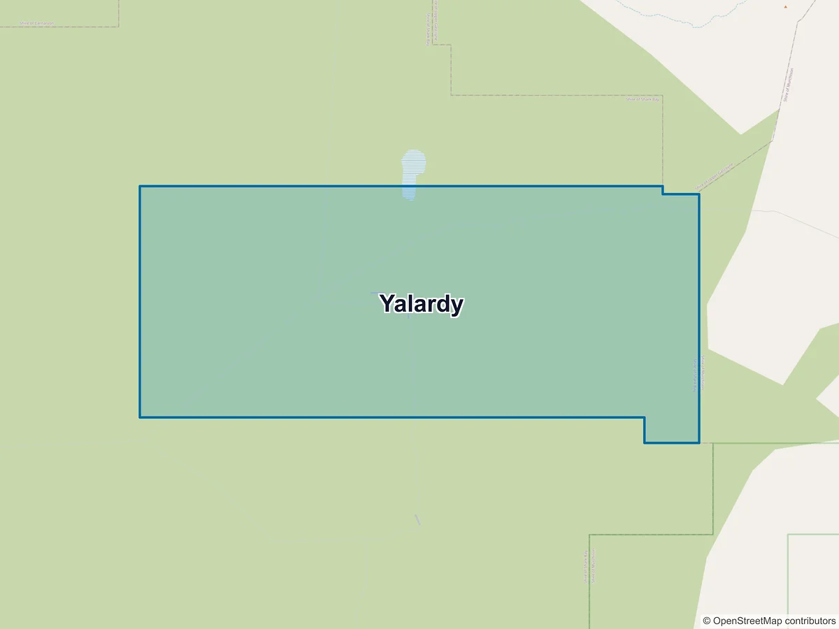 Map of Yalardy, WA, Australia
