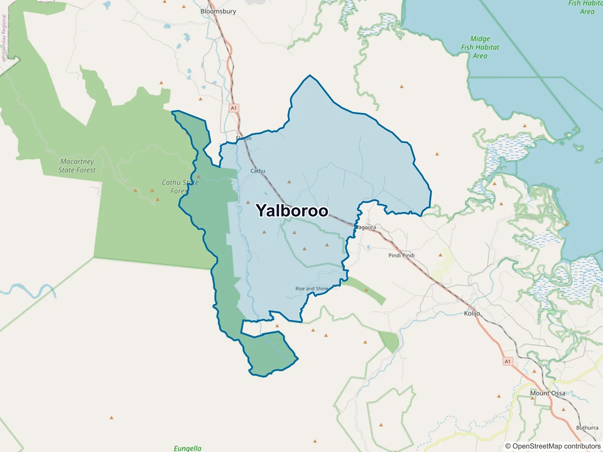 Map of Yalboroo, QLD, Australia