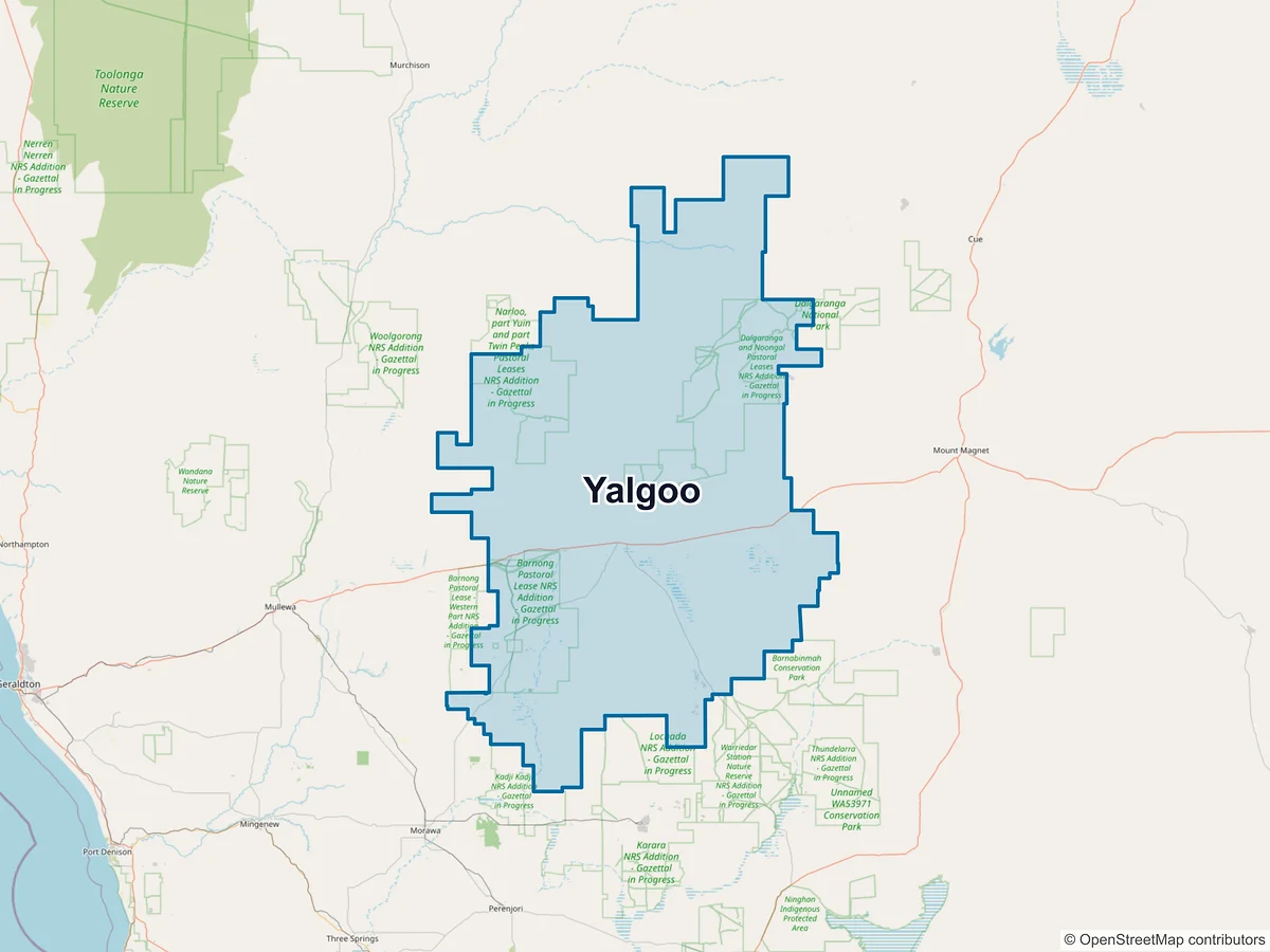 Map of Yalgoo, WA, Australia