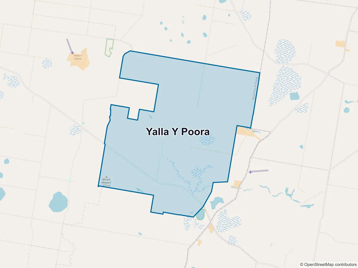 Map of Yalla-Y-Poora, VIC, Australia