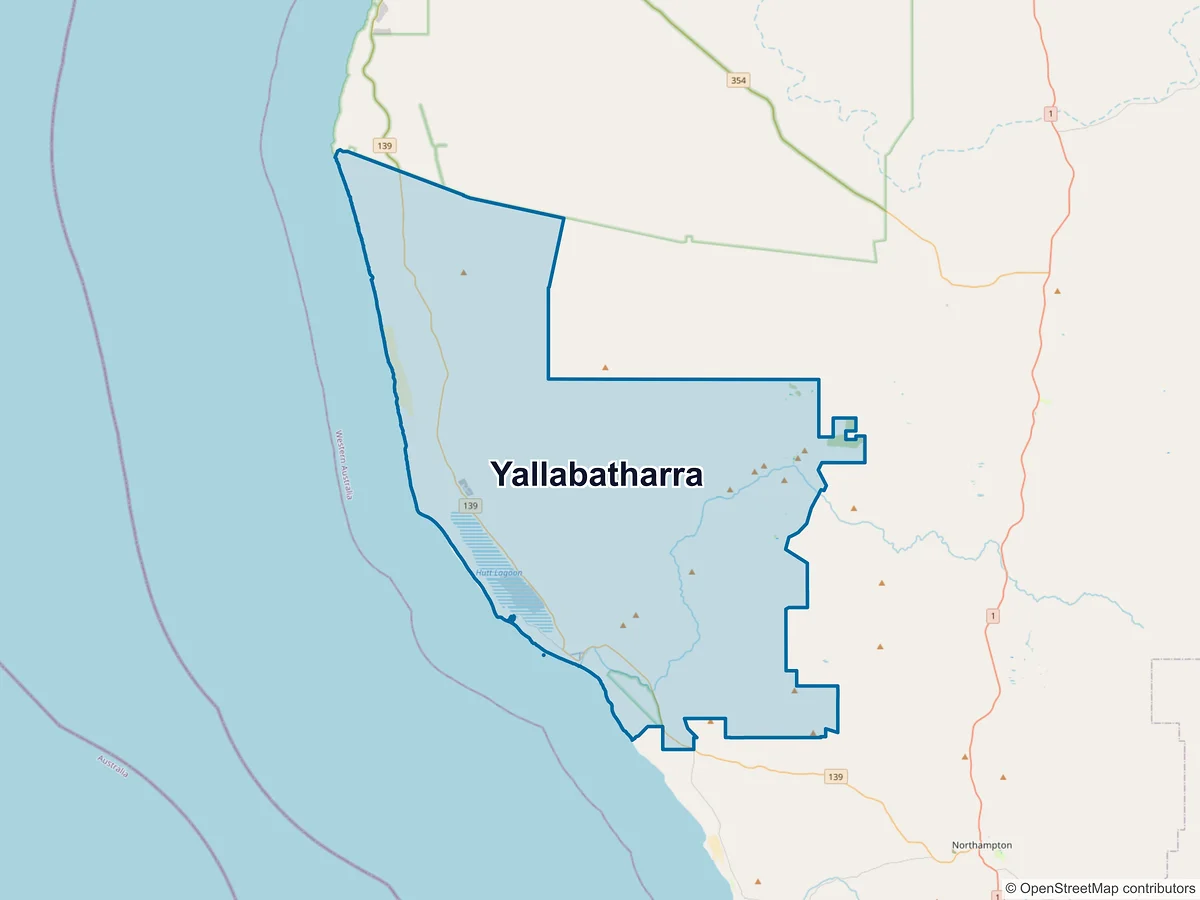 Map of Yallabatharra, WA, Australia