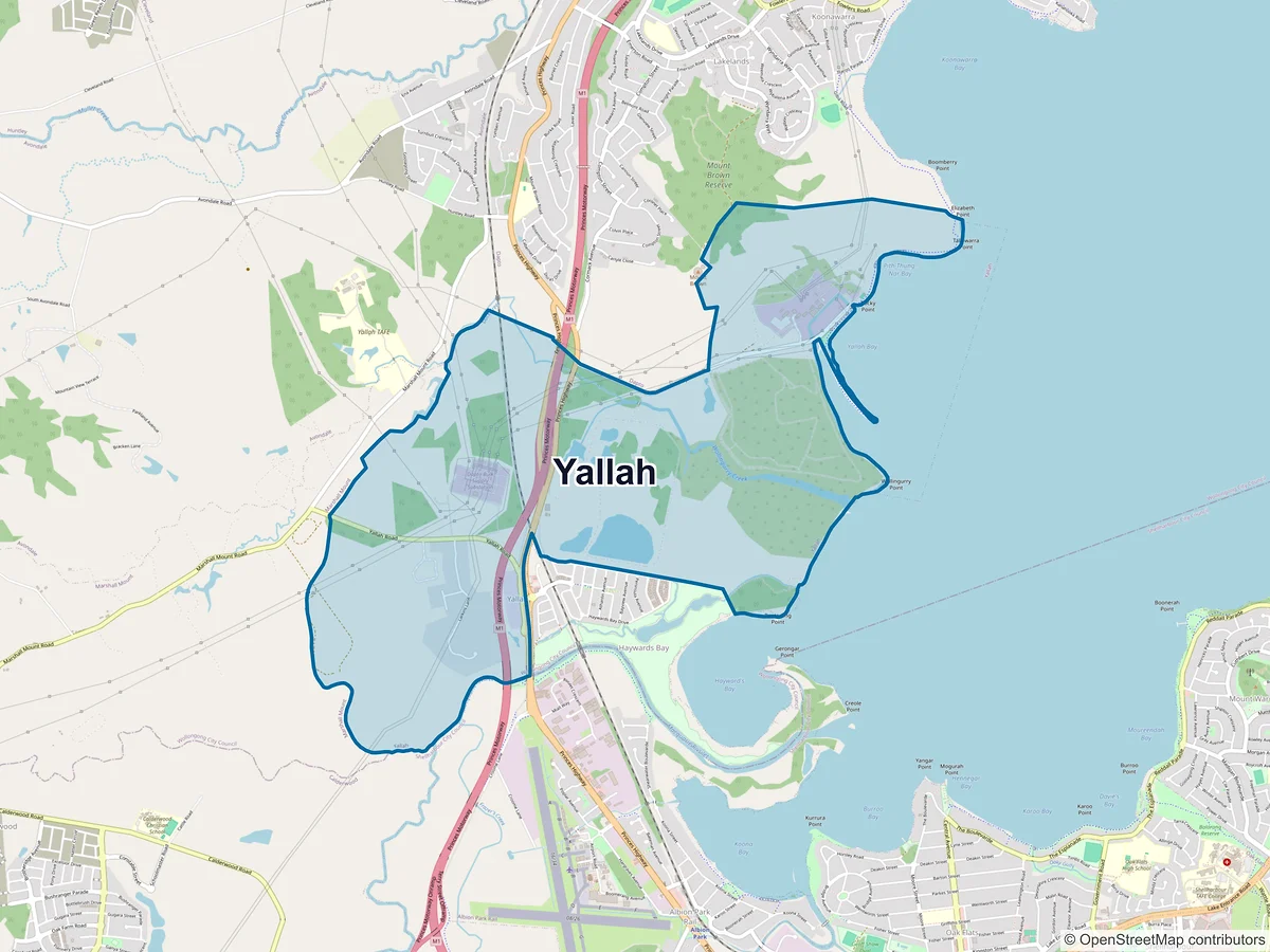 Map of Yallah, NSW, Australia