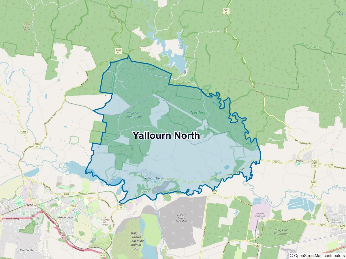 Map of Yallourn North, VIC, Australia
