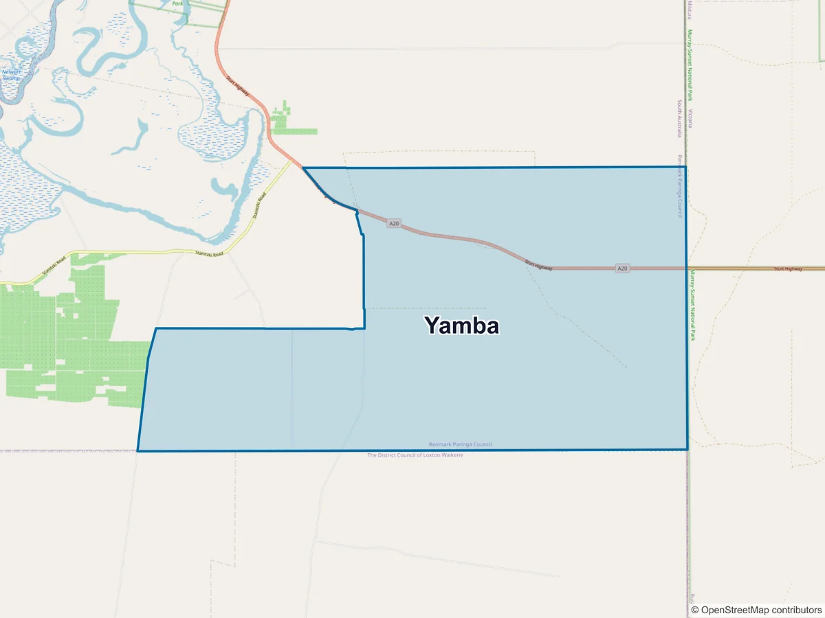 Map of Yamba, SA, Australia