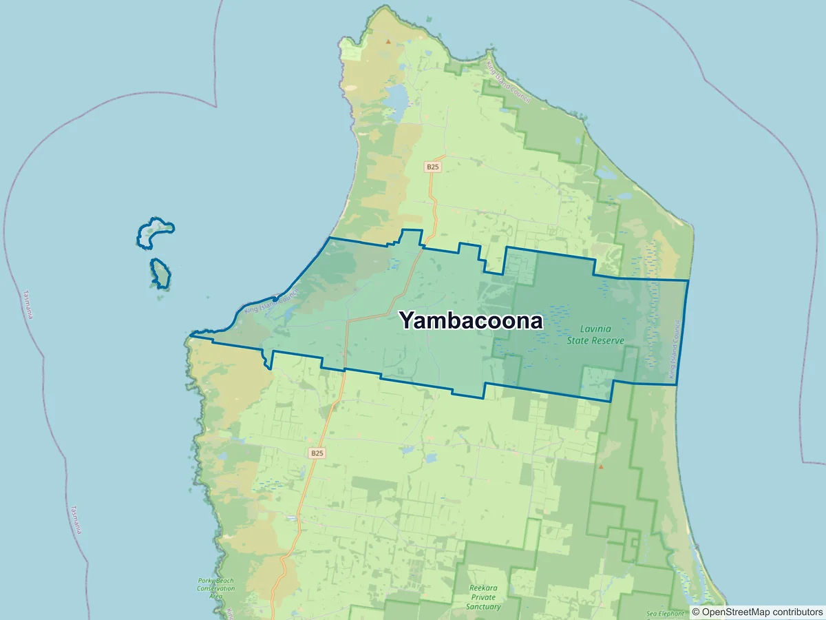 Map of Yambacoona, TAS, Australia