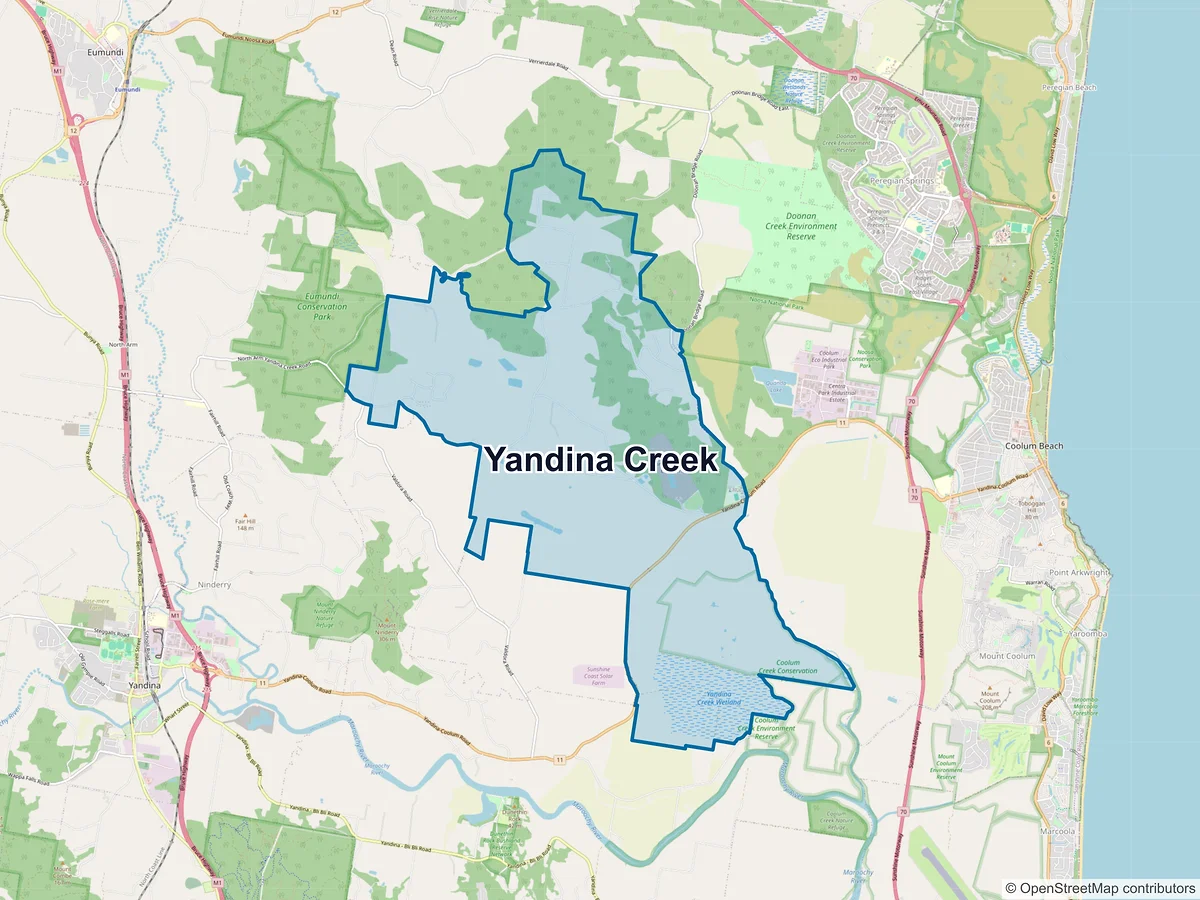 Map of Yandina Creek, QLD, Australia