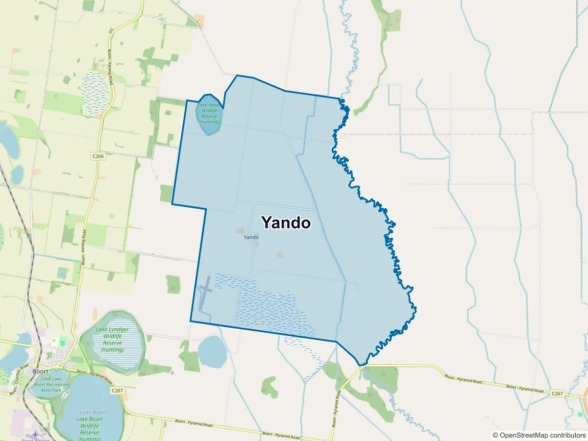Map of Yando, VIC, Australia